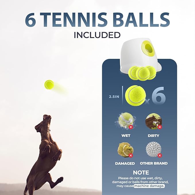ALL FOR PAWS Automatic Dog Ball Launcher Maxi, Interactive Ball Thrower Dog Toys Includes 6pcs Tennis Balls for Large Dogs