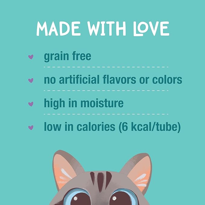LOVE, NALA Digestive Health Chicken + Prebiotic Mousse Cat Treats – Lickable Squeeze-Up Puree, Topper or Treat – Grain-Free, 4 Pack – Human-Grade Protein, Non-GMO, No Artificial Additives
