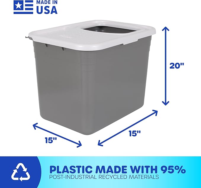 Petmate Enclosed Cat Litter Boxes with Hinged Lid and Wide Top Entry Opening, Cat Litter Box Enclosure with Filter Lid, Made in USA, Scoop not Included