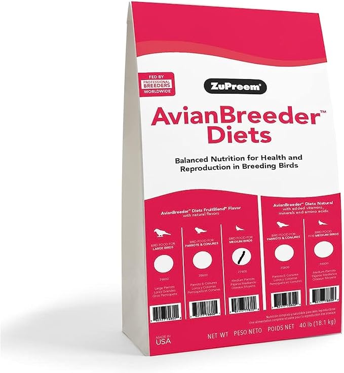 ZuPreem Fruit Blend Cockatiel Avian Breeder Diet 40lb