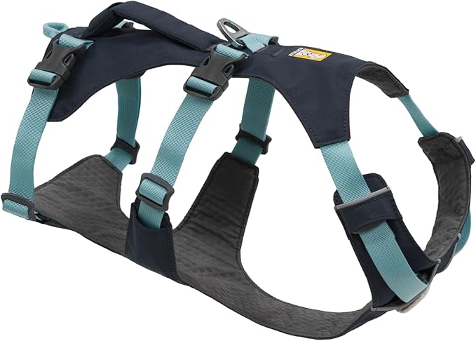 Ruffwear, Flagline Dog Harness, Lightweight and Reflective, No Pull Dog Lift Harness for Hiking, Running and Everyday Use, Basalt Gray, XX-Small