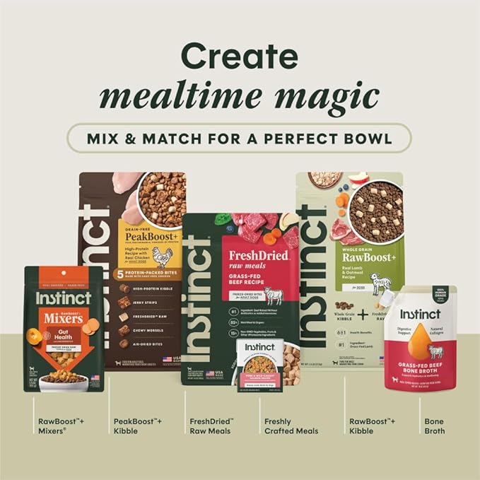 Instinct Freeze-Dried Meals, FreshDried Bites, Natural Dog Food, Grain-Free - Wild-Caught Pollock, 14 oz. Bag