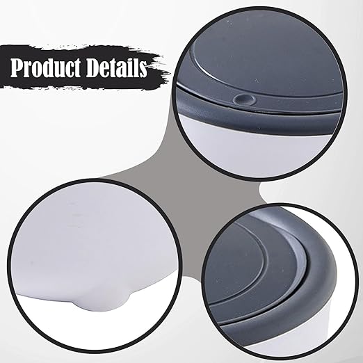 Generic Cat Litter Trash Can,with Press Type Lid,Portable Trash Bin,Lightweight,Multipurpose,Mini Countertop Cat Litter Disposal Bin, Gray
