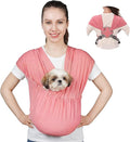 Supet Dog Sling Carrier for Small Pets, Hands Free Front Cat Sling, Reducing Back Neck Pain Anti-Anxiety, Adjustable Soft Carrying (Pink, Regular)