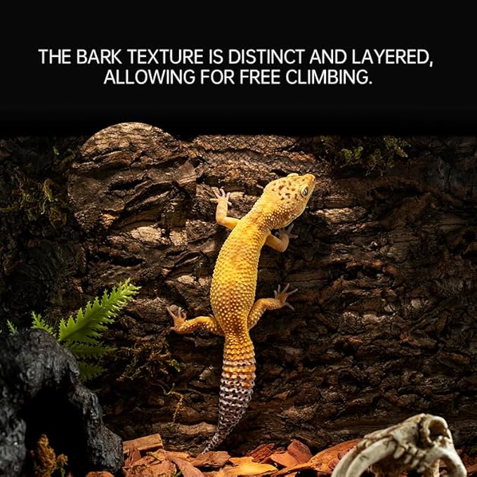 Natural Reptile Cork Tile Background – Tree Bark Terrarium Decoration and Climbing Wall Mat for Lizards, Snakes, Frogs, Turtles – Enhances Habitat, Climbing, and Display (29.2 * 17.7cm)