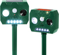 Solar Ultrasonic Animal Repellent Outdoor, 2 Pack Cat Squirrel Raccoon Bird Dog Deer Repellent Devices with PIR Motion Sensor ＆ LED Flash, Waterproof Animal Deterrent for Garden Yard Farm