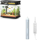 2 Gal Fish Tank Betta Aquarium Kit Black & 25W Aquarium Heater