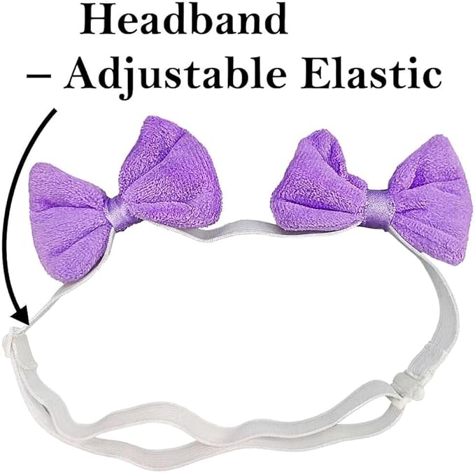 Dog Hair Double Bow Headbands 3 Pcs – Bow Headband for Dogs, Dog Hair Bow,Classic Dog Hair Bows, Adjustable Headband, Puppy Bow, Pet Hair Bow, Dog Grooming Accessory