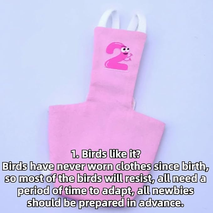 Bird Diaper Protective Parrot Nappy - 6 Pack, Reusable Flight Suit with Waterproof Inner Layer, Washable Cute Urine Wet Suit for Cockatiel Conure Macaw Lovebird (2XL)