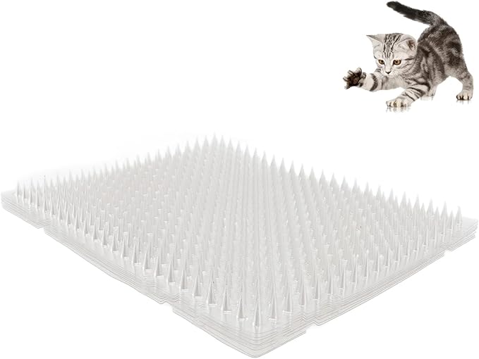 Cat and Pet Deterrent Mat, PVC Safe Material Protective Barrier for Indoor Outdoor Areas, Reusable Scat Prevention Solution
