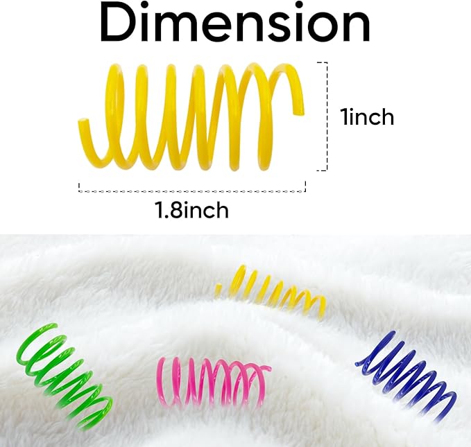 AGYM Cat Spring Toys, 24 Pack Cat Spiral Springs for Indoor Cats, Colorful & Durable Plastic Spring Coils Attract to Swat, Bite, Hunt, Interactive Toys for Kittens