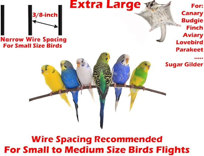 36" X-Large Tight Bar Spacing for Small Size Birds Parrots Finches Parakeet Canary Cockatiel Breeder Breeding Flight Bird Home Parrot Cage