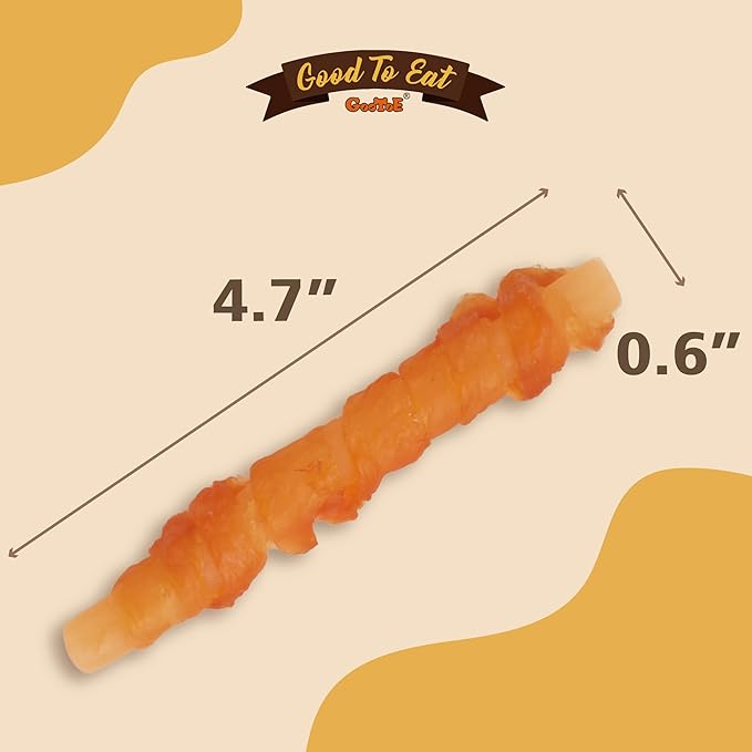 Gootoe Dog Treats, All Natural, Low Fat, Premium Training Chews, Healthy & Easily Digestible, Treat and Train, Chicken Breast Wrapped Salmon Sticks, 1.5lb