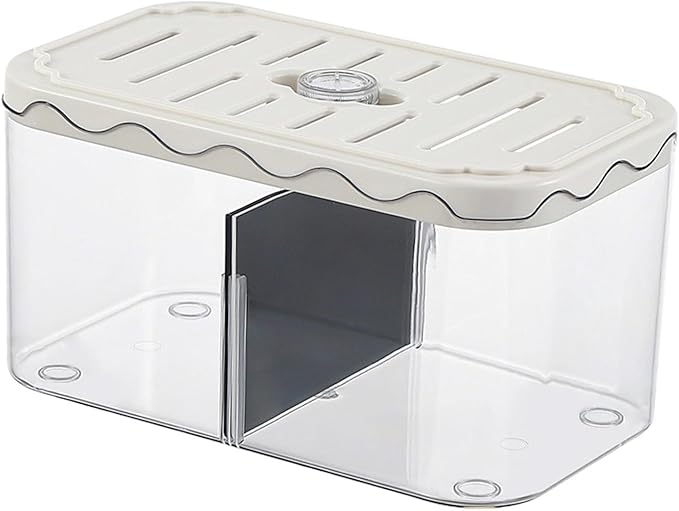 Small Fish Tank Aquarium Breeding Box Transparent Hatchery with Removable Divider for Clownfish Desktop, White