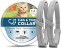 Flea Collar for Cat,Natural Cat Flea & Tick Collar,for Indoor & Outdoor Cats,Safe for Pets & Families,8-Month Duration,Easy to Use - 2P