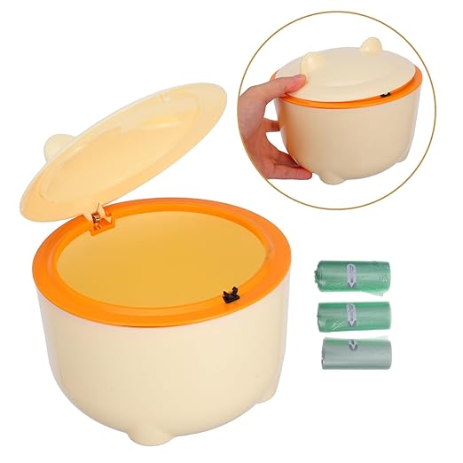 Zerodeko 1Set Enclosed Pet Litter Storage Container with Lid Convenient Operation Trash Can for Waste Management Includes for Spaces and Home