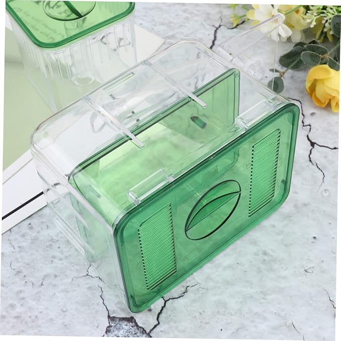 Self Guided Fish Breeding Tank Transparent Acrylic Incubator Box with Isolation Compartments for Aquarium Fry Protection and Juvenile Survival Enhancement