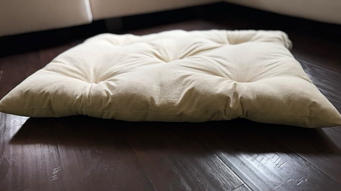 Rectangular Muslin Dog Bed Insert with Raw Cotton Filler, Natural Pet Bed Cushion Insert, Breathable Inner Pillow for Dog Bed Covers (X Large 48"x30"x5")