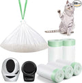 200 Count Waste Drawer Liners Bags Compatible with Litter Box Robot 4/5/3, Thick Self-cleaning Cat Litter Box Liners refill with Drawstring Heavy Duty 10-12 Gallons of Capacity