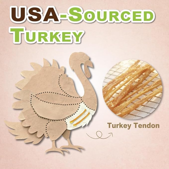 A Freschi srl Turkey Tendons for Dogs, USA-Sourced, Healthy Dog Treats, Rawhide-Free Puppy Chews, Long Lasting, All Natural, Hypoallergenic Dog Treats for Small Breeds, 6 Count Pack Pretzel (S)