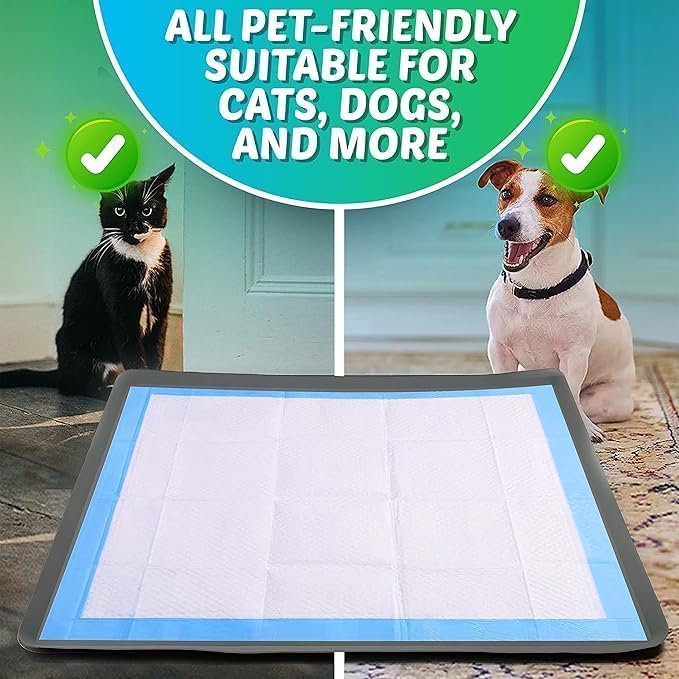 TidyFriend 2 Pack Dog Pee Pad Holder Tray Fits Up to 30” x 36” Wee Wee Pee Pads - Stable Grip, Raised Edges, Quick-Wipe Silicone Surface Dog Potty Tray Holder for Indoor Flooring Protection (Grey)