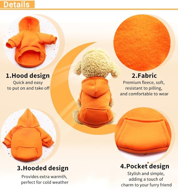 TAPBULL Dog Dresses, Fashionable Pet Dog Sweatshirt Clothes in Dark Colors, Cute Cat Birthday Dress Outfit (Red/Blue/Orange 3-Pack), Medium