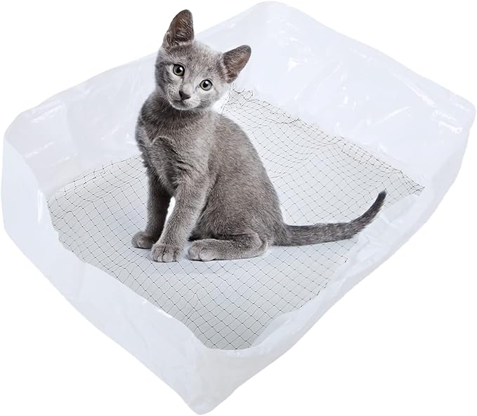 20PCS Nylon Cat Litter Box Filter Bag, Cat Litter Filter Bag for Easy Waste Removal, Reusable Deodorizing Cleaning Tool with Dual Pouches for Indoor Cats