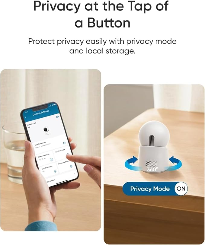 eufy Security 4K UHD Indoor Camera E30 (2-Pack),360° Pan Tilt,AI Auto Tracking,Color Night Vision,Pet/Baby Camera with Two-Way Audio,AI Human/Pet Detection,Works with HomeKit,No Monthly Fee, White