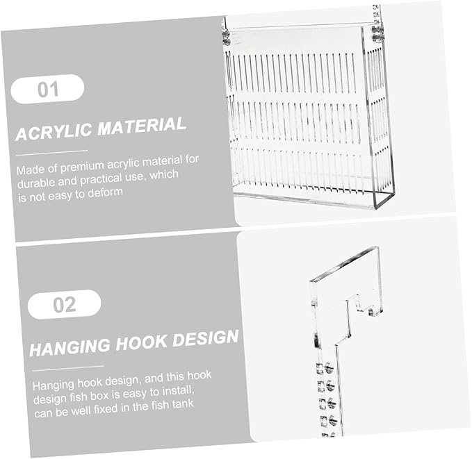 BESPORTBLE Hanging Fish Breeding Box Mini Acrylic Incubator for Guppy Betta Fish Planting Holes Aquatic Habitat Separator