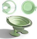 Collapsible Elevated Cat Dog Food Bowl, Portable Raised Pet Food Water Dish with Collapsible Stand, Adjustable Tilted Food Feeder for Pets, Whisker Friendly Cat Feeding Watering Dish for Travelling
