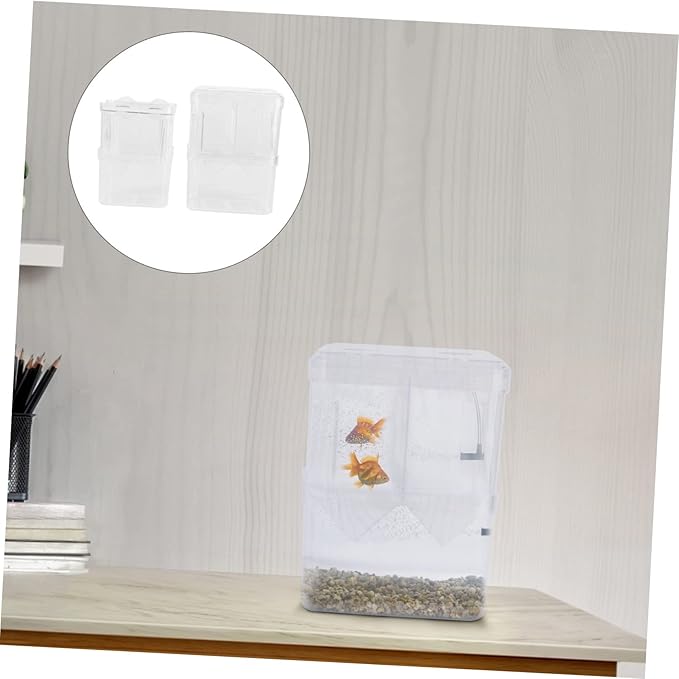 TOYANDONA 2Pcs Transparent Fry Breeding Tank Fish Hatching Container with Suction Cup for Safe Cultivation of Young Fish Convenient Feeding and Easy Cleaning