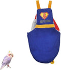 Bird Diaper Cockatiel Clothes Flight Suite, Reusable Parrot Nappy with Waterproof Inner Layer (Blue-S)