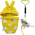 Adjustable Bird Diaper Harness Flight Suit Clothes with 80 Inch Flying Leash Rope for Parrots Conure Cockatiel (Yellow,M)