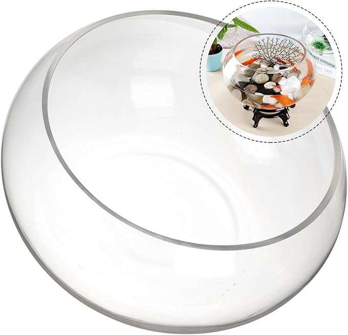 Glass Fish Bowl 25l Decorative Goldfish Bowl Hydroponic Plant Terrarium for Office Desk and Home Aquarium