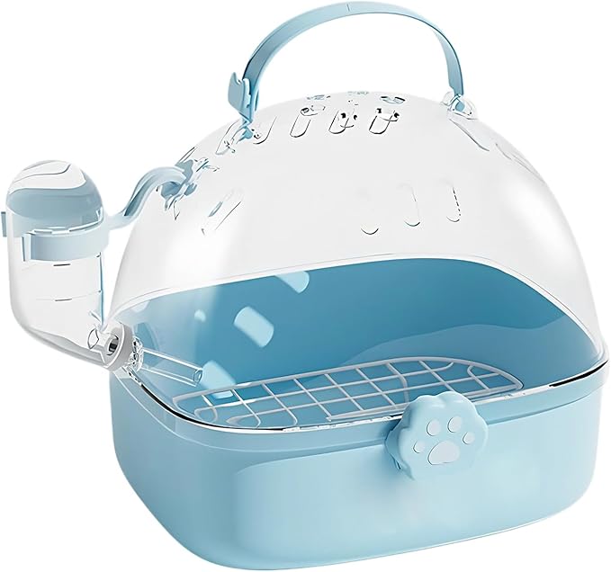 Hamster Carrier Cage - PVC Chinchilla Carrier Cage with Water Bottle - Pet Bird Carrying Supplies Spacious Design for Sparrow Macaws Conures Chinchillas Budgies Cockatiels Parakeet Hedgehog