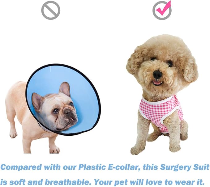 Dog’s Recovery Suit Post Surgery Shirt for Puppy, Wound Protective Clothes for Little Animals(Blue-XL)