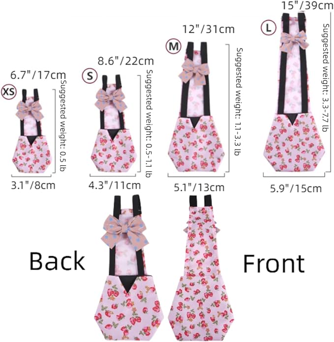 MANON ROSA Chicken Diapers Bantam Hens - Reusable 3-Piece Set with Bow Ties Poultry Nappies Washable Waterproof for Geese Pet Ducks Silkie (Polka Dot Large)