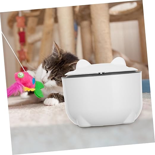 1Set Stylish Cat Litter Trash Bin with Lid One Button Operation Desktop Trash Can Cartoon Design Includes Trash Bags Functional Waste Bin for Easy