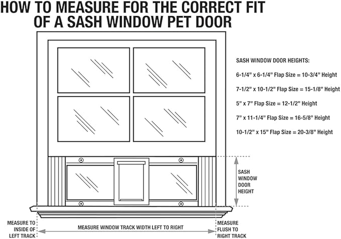 Ideal Pet Products Aluminum Sash Window Pet Door, Adjustable to Fit Window Widths from 23" to 28", Chubby Kat 7-1/2” x 10-1/2” Flap Size