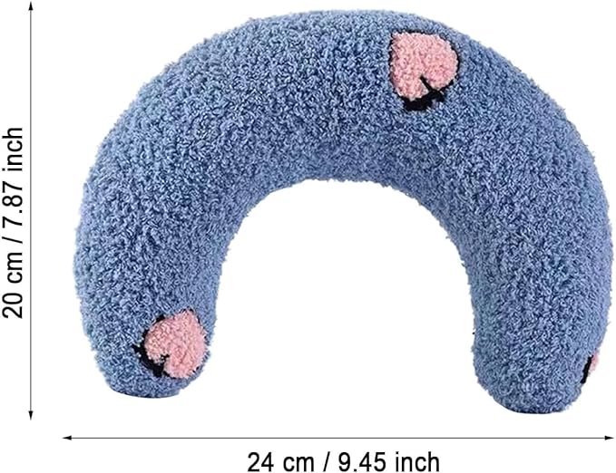 Calming Pillow for Dogs, Soft Dog Bed Pillows Pet Neck Pillow, Dog Calming Pillows for Small Dogs Ultra Soft Fluffy Pet Calming Toy Half Donut Cuddler (F)