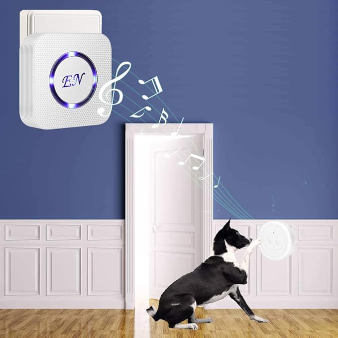EverNary Dog Door Bell,Smart Dog Bells to Go Outside,Doorbell for Potty Training,Communication Bell for Puppies with 3 Waterproof Touch Buttons & 2 Receiver