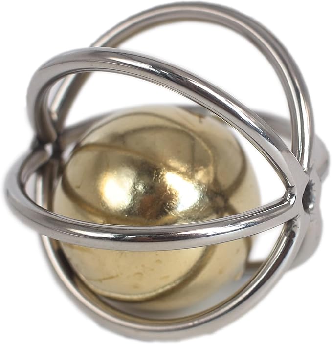 Heavy-Duty Stainless Steel Large Parrot Toy — Chew-Proof Foraging Ball (with Bell), Suitable for Macaws, Eclectus Parrots, Amazon Parrots, etc. (Medium)