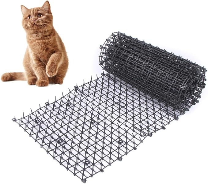 Cat Scat Mat with Spikes, 2m x 28cm Cat Dog Animal Spikes Repellent Mat, Anti Indoor Outdoor for Garden, Fence Foam Toe spacers 100 Pack, Disposable Finger sepa