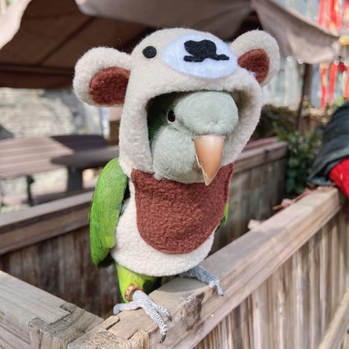 Bird Costume Bird Diaper Flight Suit Bird Bear Shape Bird Clothes Cosplay Photo Prop for Parrots Lovebird Parakeet Cockatiel Small Animals Apparel (with Diaper,Lovebird)