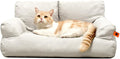 MEWOOFUN Pet Sofa Bed for Medium Pets Cat Couch Cat Bed with 26×19×13 Inch Removable Washable Cover Nonskid Bottom Puppy Couch Pet Bed up to 25 lbs (Grey)
