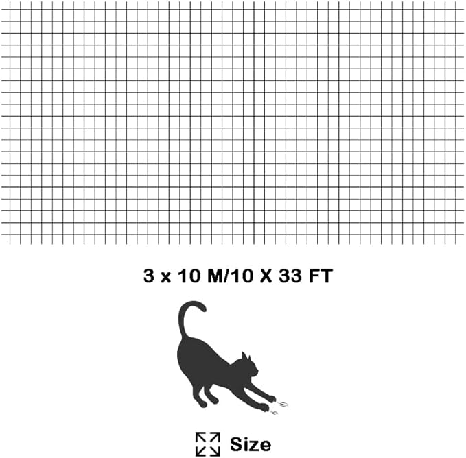 Cat Balcony Net Cat Netting Balcony Rail Net Cat PET Balcony Anti Fall Netting Cat Fence Nets Transparent Nylon Pet Mesh Fence Anti Fall Netting for Balcony Window Stairs (10 * 33ft, White)