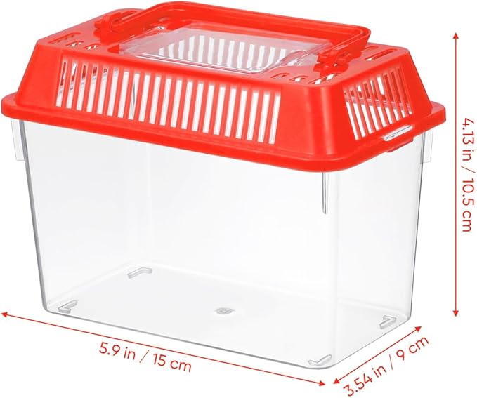 Gatuida Mini Handheld Plastic Fish Tank for Turtles and Easy to Clean and Portable Aquarium Random Lid for Travel and Outdoor Use