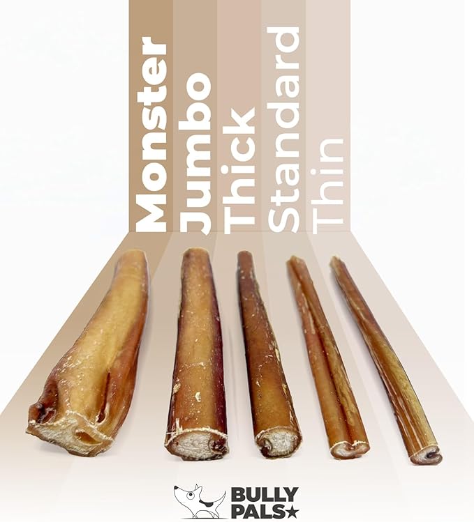 6" Standard Bully Sticks for Small to Medium Dogs - 10 Pack - Long Lasting, All Natural, Single Ingredient, Easily Digestible, Beef Dog Treats and Rawhide Free Dental Chews for Dogs