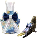 Bird Diaper Cockatiel Clothes Flight Suite, Reusable Parrot Nappy with Waterproof Inner Layer, Cute Pigeon Pants Urine Wet Suit Costume for Conure Macaw (Blue A,2XL)