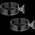 2Pcs Aquarium Shrimp Feeder Dish with Suction 75mm Round Clear Fish Tank Food Tray Container Glass Fish Tank Feeding Bowls for Aquarium Tanks Feeding Tray